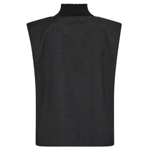 KayaCC Vest med rib turtleneck i antracit fra Co\'Couture